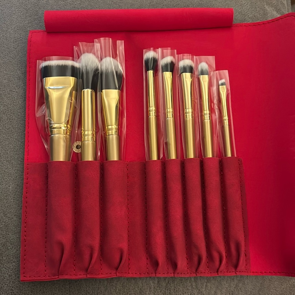 Luxie eyeshadow brushes with case - Glitter and gold set